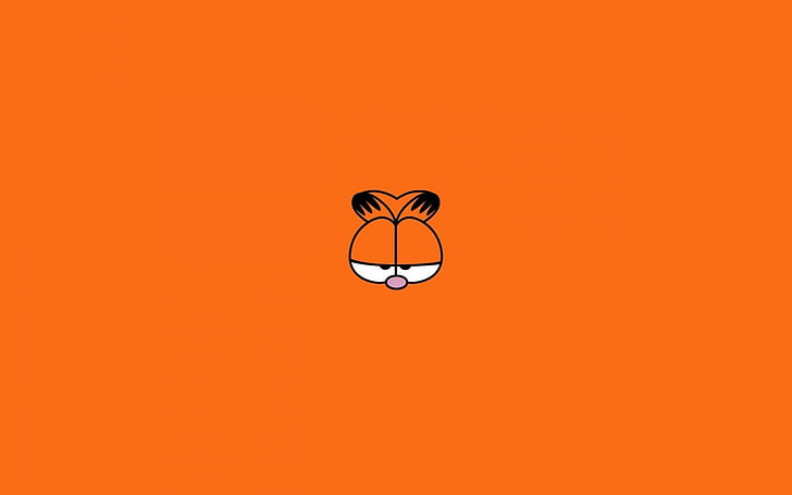 Fondo de pantalla digital de Garfield, Garfield, minimalismo, gato, naranja, ojos, Fondo de pantalla HD
