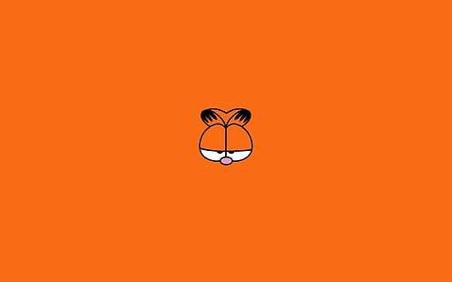 Wallpaper digital Garfield, Garfield, minimalis, kucing, oranye, mata, Wallpaper HD HD wallpaper