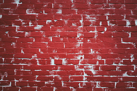 red brick wall, wall, brick, paint, texture, HD wallpaper HD wallpaper