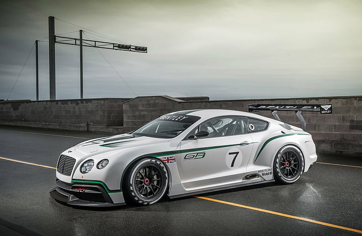 Bentley, Bentley Continental GT3, Auto, Rennwagen, Sportwagen, weißes Auto, HD-Hintergrundbild