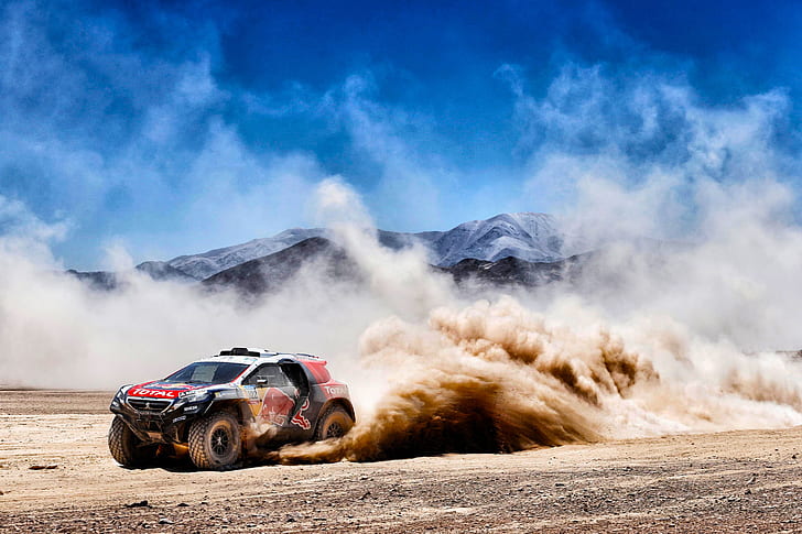 dirt, sand, Rally, Peugeot, car, vehicle, racing, HD wallpaper