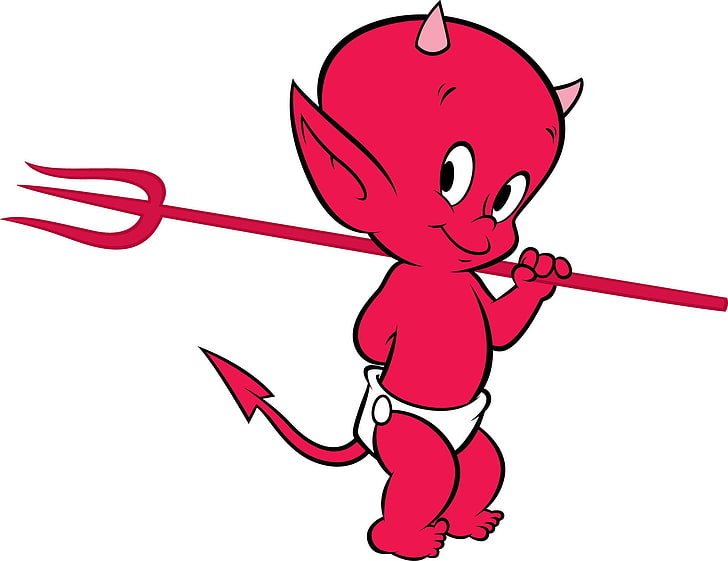 toddler devil illustration, red devil, HD wallpaper