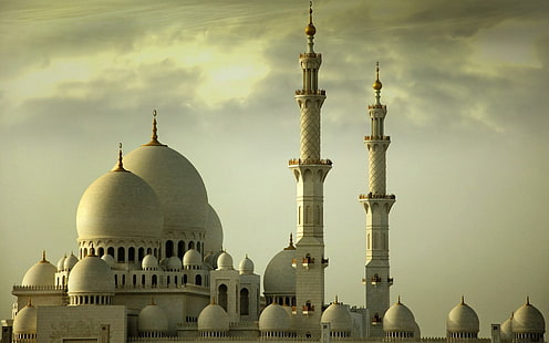 Mesquita Abu Dhabi, dhabi, mesquita, natureza e paisagens, HD papel de parede HD wallpaper