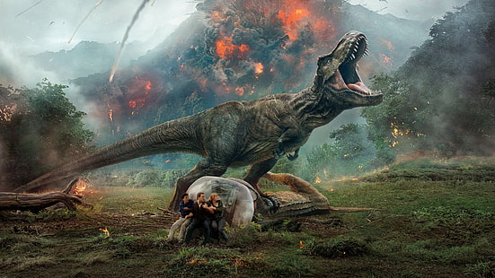 Jurassic World Fallen Kingdom, Jurassic World, 2018 filmer, filmer, 4k, hd, 5k, 8k, 10k, Chris Pratt, Bryce Dallas Howard, HD tapet HD wallpaper
