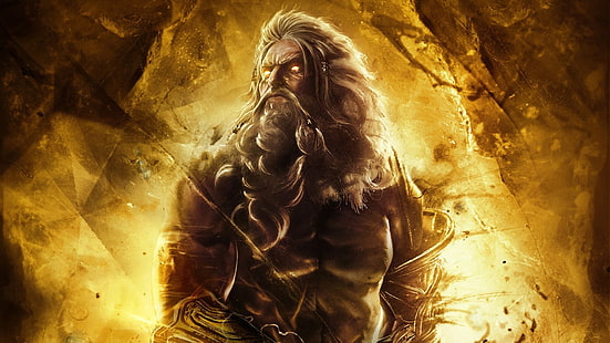 Illustration of person, Zeus, HD wallpaper HD wallpaper