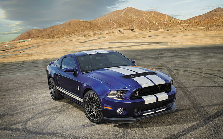 2014 Ford Shelby GT500 2, blue ford mustang shelby cobra gt 500, ford, shelby, gt500, 2014, cars, HD wallpaper