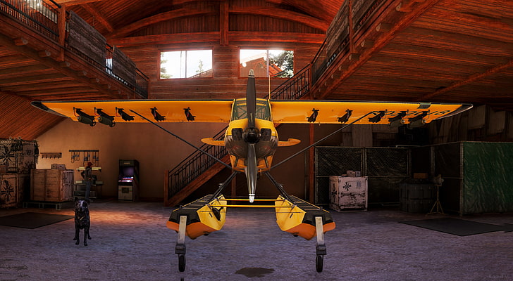 Far Cry 5, игры art, самолеты, бумер, гараж, видеоигры, Far Cry, HD обои