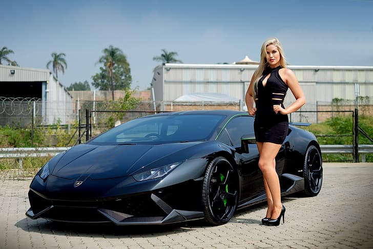 auto, look, Lamborghini, Erotic, beautiful girl, posing on the car, LAURA BISHOP, HD wallpaper