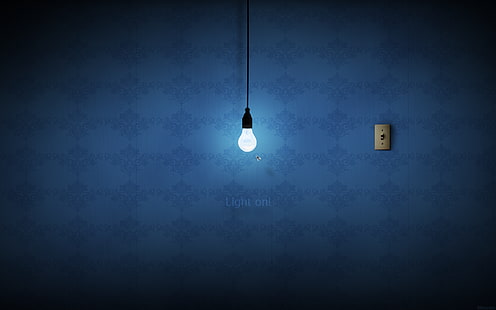 wallpaper bola lampu, lampu, Terbang, abstrak, bola lampu, pola, seni digital, Wallpaper HD HD wallpaper