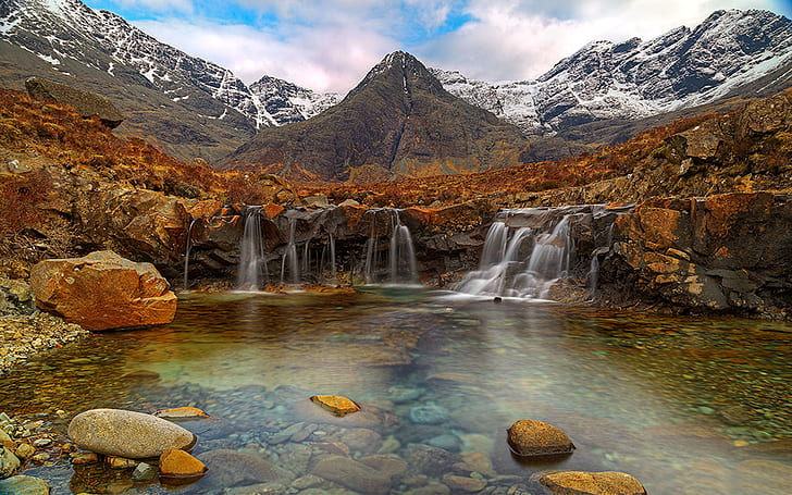 Fairy Pools, Isle Of Skye Scotland Desktop Wallpaper Backgrounds безплатно изтегляне 1920 × 1200, HD тапет