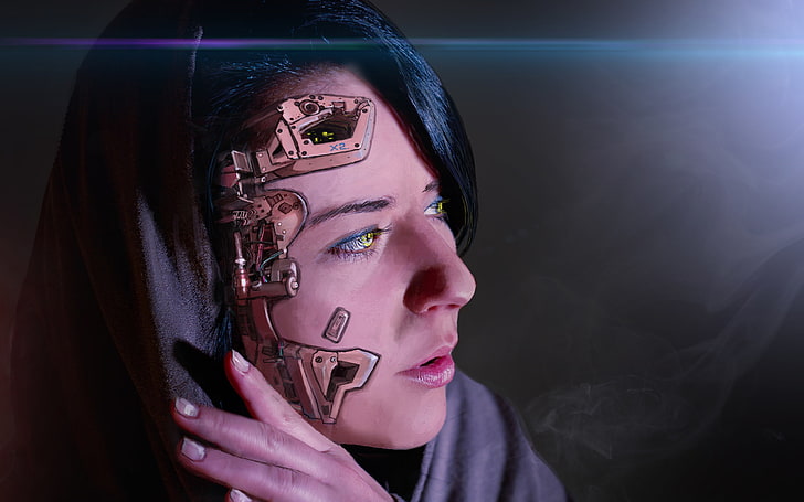 cyborg, fantasy, girl, robot, HD wallpaper