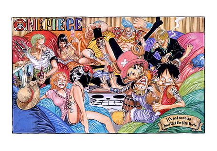 One Piece, Tony Tony Chopper, Monkey D. Luffy, Nami, Usopp, Roronoa Zoro, Nico Robin, Sanji, Brook, anime girls, anime boys, Sfondo HD HD wallpaper