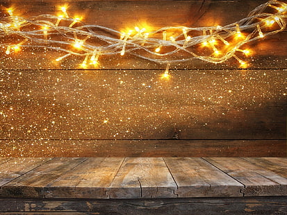 Holiday, Christmas, Christmas Lights, Wood, HD wallpaper HD wallpaper