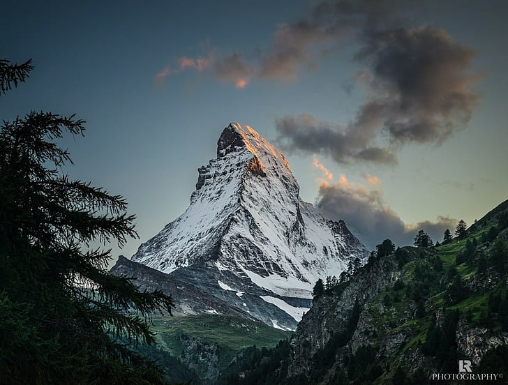 природа, пейзаж, горы, Маттерхорн, Швейцария, HD обои