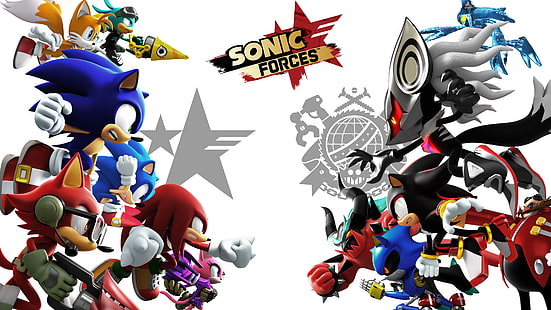 Sonic, Sonic Forces, Chaos (Sonic The Hedgehog), Doctor Eggman, Infinite (Sonic The Hedgehog), Knuckles the Echidna, Metal Sonic, Miles „Tails” Prower, Shadow the Hedgehog, Sonic the Hedgehog, Zavok (Sonic The Hedgehog), Tapety HD HD wallpaper