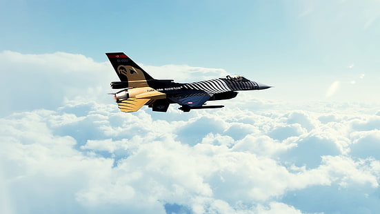 เครื่องบินขับไล่สีดำและน้ำตาล, Solo Türk, ตุรกี, General Dynamics F-16 Fighting Falcon, กองทัพอากาศตุรกี, กองทัพตุรกี, ทหาร, Turk Hava Kuvvetleri, solotürk, SoloTurk, วอลล์เปเปอร์ HD HD wallpaper