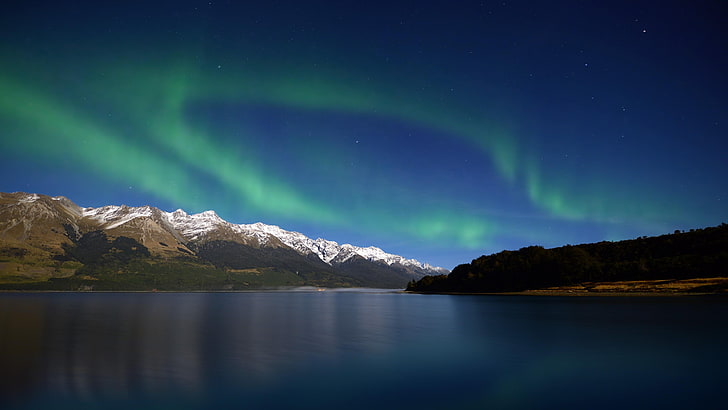 södra ljus, aurora australis, himmel, natthimmel, aurora, ljus, nattbelysning, Nya Zeeland, norrsken, HD tapet