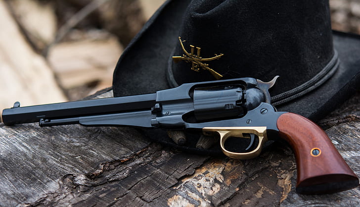 armes, chapeau, revolver, Colt, réplique d'Uberti, 1858, Fond d'écran HD