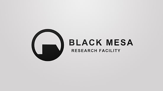 Лого на Black Mesa, Half-Life, лого, видео игри, типография, минимализъм, прост фон, Black Mesa, монохромен, HD тапет HD wallpaper
