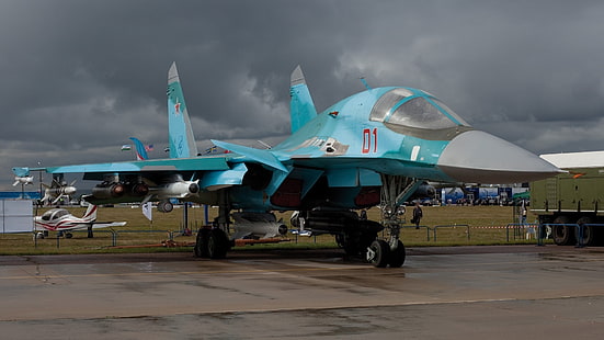 jets, Sukhoi, Sukhoi Su-34, aircraft, military, military aircraft, vehicle, HD wallpaper HD wallpaper