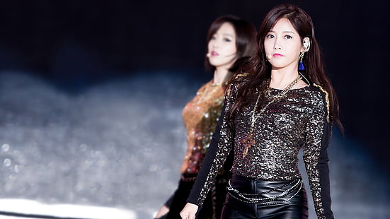 camicia da donna a maniche lunghe con paillettes grigia, T-ara, K-pop, Soyeon, Sfondo HD HD wallpaper