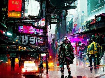  cyberpunk, city, HD wallpaper HD wallpaper