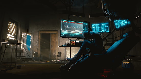 Flachbildfernseher, Cyberpunk, Cyberpunk 2077, HD-Hintergrundbild HD wallpaper