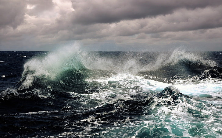 sea waves, nature, HD wallpaper