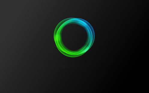round green and blue logo, minimalism, circle, digital art, HD wallpaper HD wallpaper