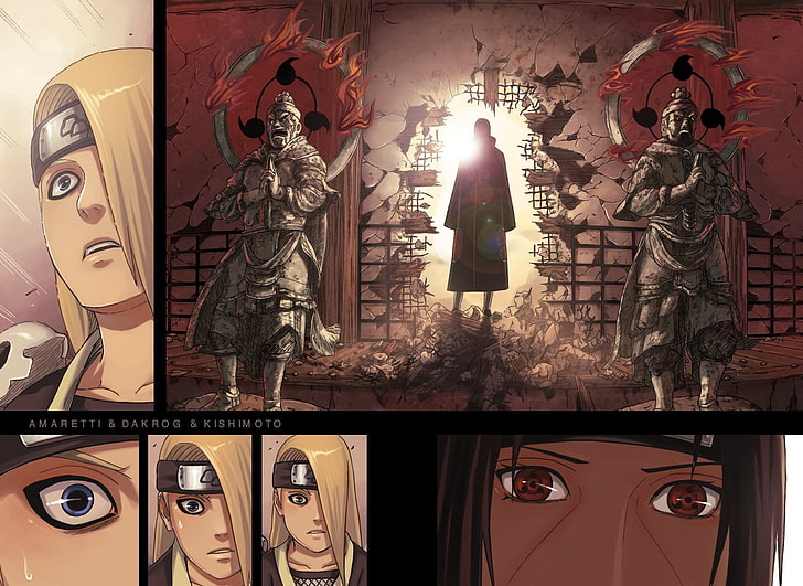 Uchiha Utachi comic strip, Anime, Naruto, Deidara (Naruto), Itachi Uchiha, Sharingan (Naruto), HD wallpaper