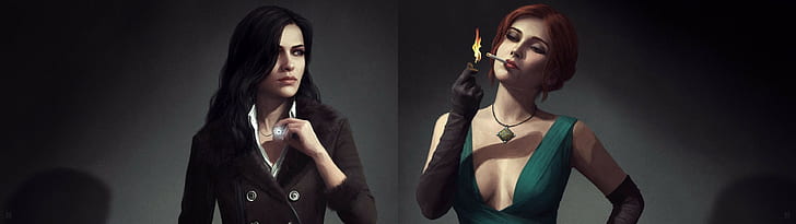 Videospielfiguren, Yennefer von Vengerberg, The Witcher 3: Wilde Jagd, The Witcher, Triss Merigold, HD-Hintergrundbild