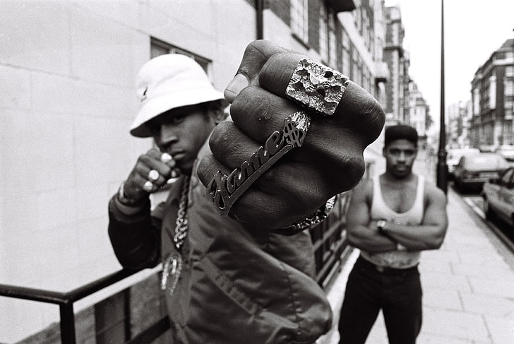 anello d'argento, LL Cool J, hip hop, rap, New York City, monocromatico, uomo, Sfondo HD