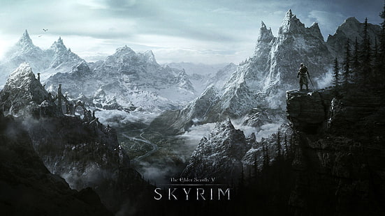 Skyrim цифровые обои, видеоигры, The Elder Scrolls V: Skyrim, HD обои HD wallpaper