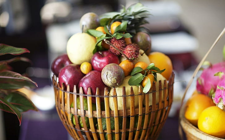 Gambar buah buahan di keranjang
