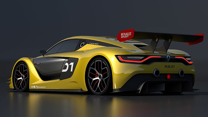 Renault Sport R.S. 01, samochód, pojazd, samochody wyścigowe, proste tło, Tapety HD