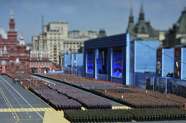 train station miniature, Holiday, Victory, Stroy, troops, Victory Day, Red Square, Parade, Victory Parade 2015, HD wallpaper
