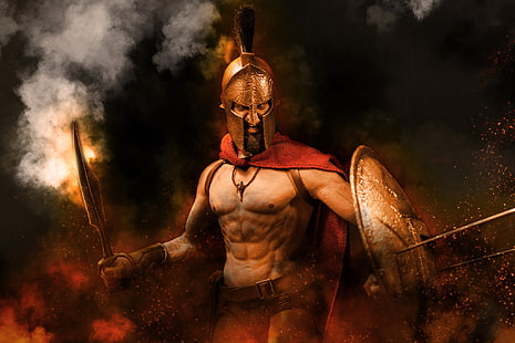 tło, zabawka, Leonid, 300 Spartan, Tapety HD HD wallpaper