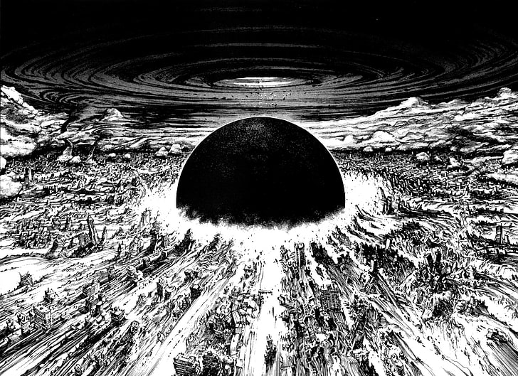 akira explosions grayscale manga Anime Akira HD Art , Akira, explosions, HD wallpaper