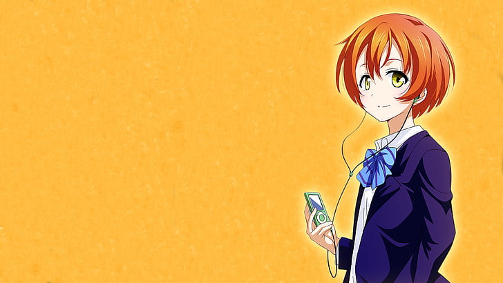 аниме, аниме девушки, Love Live !, рыжая, короткие волосы, школьная форма, Хошизора Рин, HD обои
