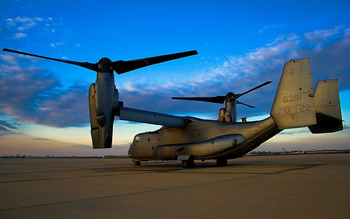 طائرة جوية رمادية وسوداء خلال النهار ، طائرات عسكرية ، طائرة عسكرية ، طائرة ، CV-22 Osprey، خلفية HD HD wallpaper