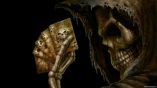 jugando a las cartas, cartas, muerte, Grim Reaper, Fondo de pantalla HD HD wallpaper