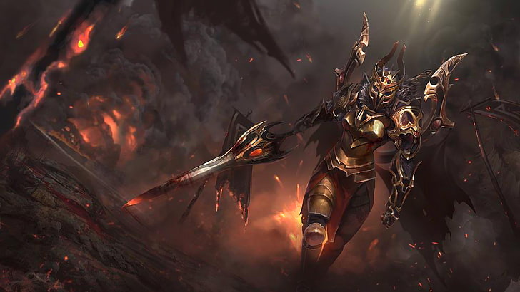 armor, Legion Commander, fantasy art, sword, video games, Dota 2, HD wallpaper