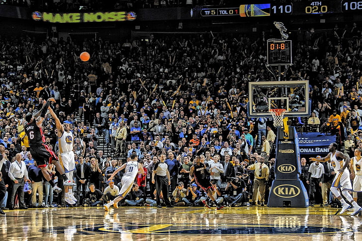 NBA, LeBron James, bola basket, Miami Heat, Wallpaper HD