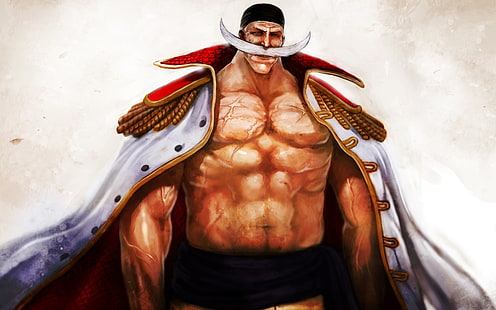 Edward Newgate illustration, One Piece, anime, Whitebeard, HD wallpaper HD wallpaper