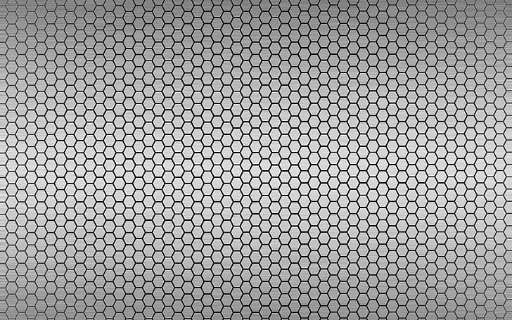 Metal honeycomb pettern, black and gray honeycomb graphic arts, abstract, 1920x1200, metal, pattern, honeycomb, HD wallpaper