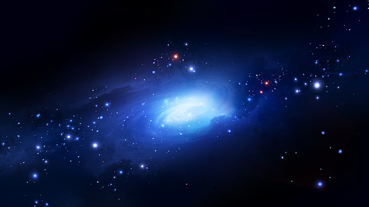 Илюстрация на галактика, дигитално изкуство, космос, галактика, HD тапет