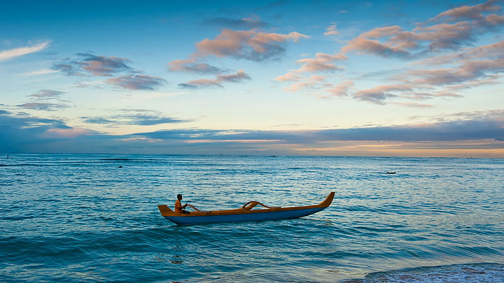 Canoe Ocean HD, alam, samudera, kano, Wallpaper HD