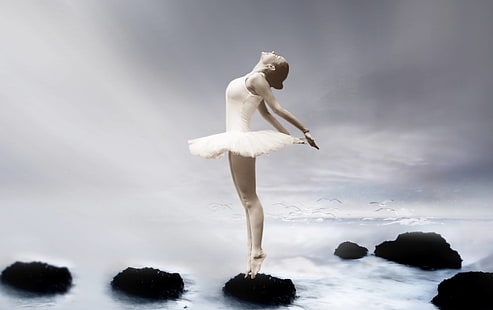 dancer, fantasy, ballerina, pose, grazie, ballet, HD wallpaper HD wallpaper