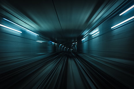 туннельная дорога, тоннель, движение, поворот, HD обои HD wallpaper