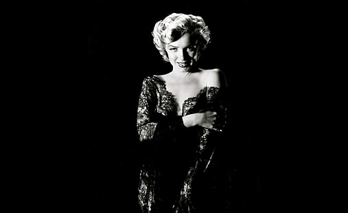 Marilyn Monroe, ภาพยนตร์, Marilyn Monroe, มืด, ดำ, วินเทจ, ขาวดำ, มาริลีน, มอนโร, วอลล์เปเปอร์ HD HD wallpaper